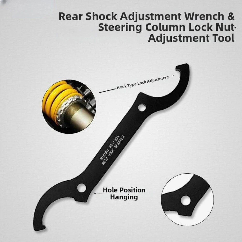 3pcs Motorcycle Oil Seal Remove Spanner Set Black Stainless Steel Fork Cap Wrench For Shock Absorber Steering Stem Repair Tool