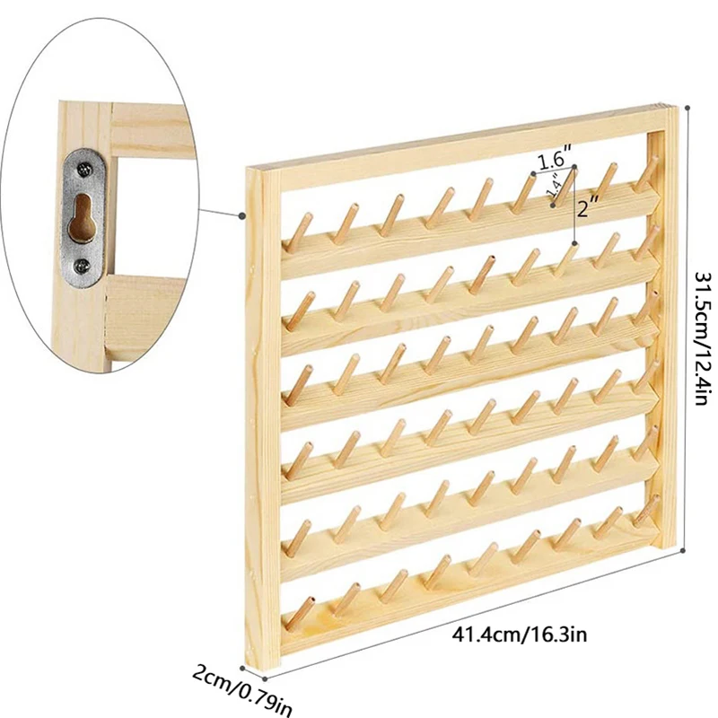 Porte-fil à coudre mural en bois, 54 Végétde fil, support de fil polyvalent, étagère T1