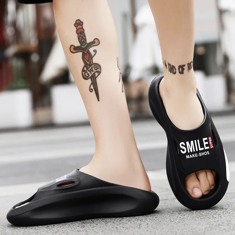 

Men's Casual Home Sandals Outdoor Thick Soled Slippers Beach Shoes Outdoor Platforms and Quick Drying Semi Water Shoes for Women