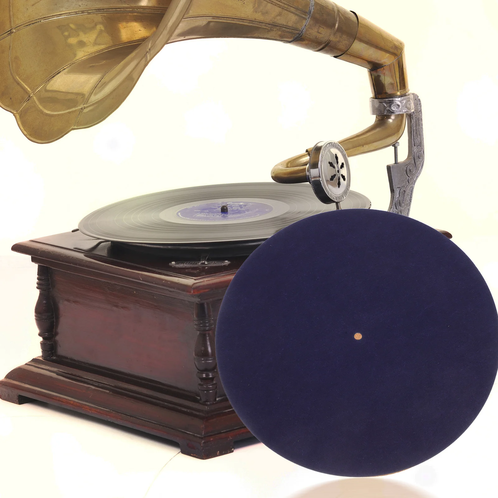 

1pc Turntable Mat Felt Vinyl Slipmat Anti Static Record Player Pad Noise Reduction Navy Lightweight Platter Mat For Phonograph