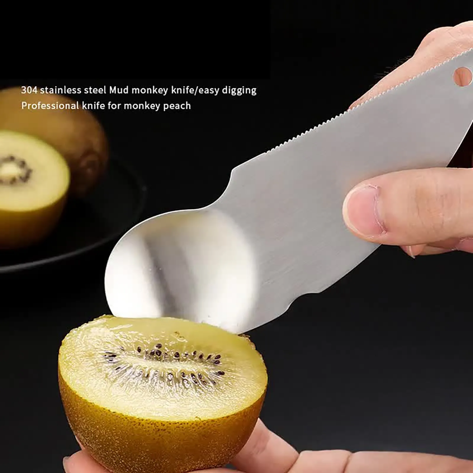 

Stainless Steel Kitchen Fruit Tool With Peeler And Scoop – Slicer For Fruit Flesh Extraction Kitchen Gadget