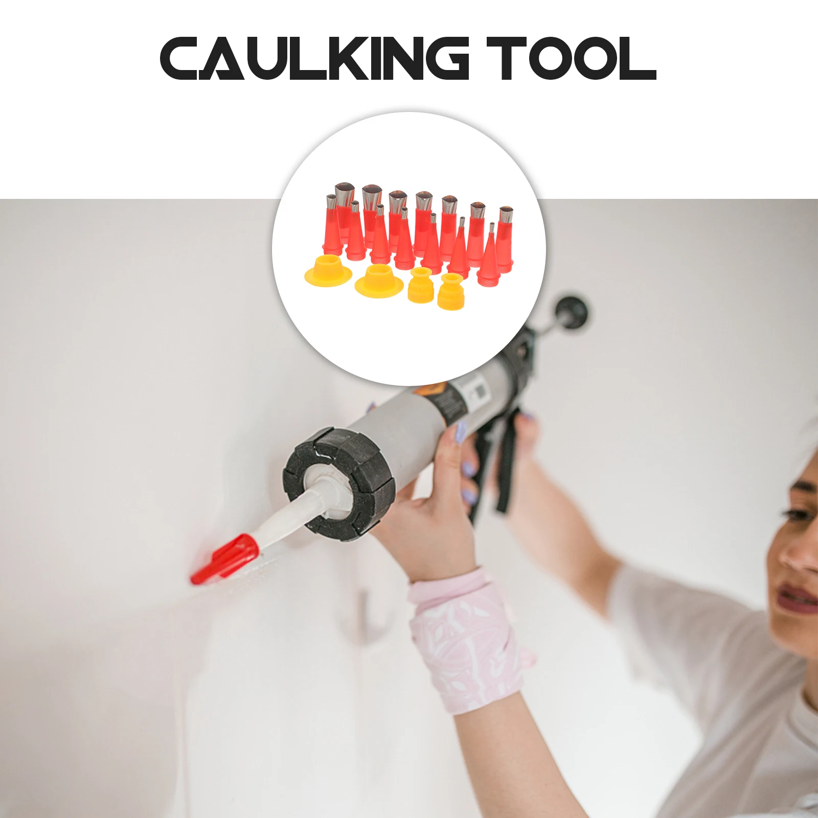 

1 set Caulking Nozzle Repair Tool Set Stainless Steel Silicone Kit for Door Window Sealant Application