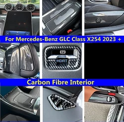 Car Air Vent Outlet Gear Shift Window Control Panel For Mercedes-Benz GLC Class X254 2023 + Carbon Fibre Interior Accessories