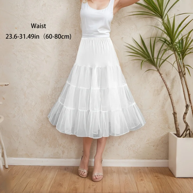 

Long Soft Tulle Petticoat Women - Lightweight Fluffy Underskirt Wedding Bridal Prom Party Dresses, One Size Fits Most