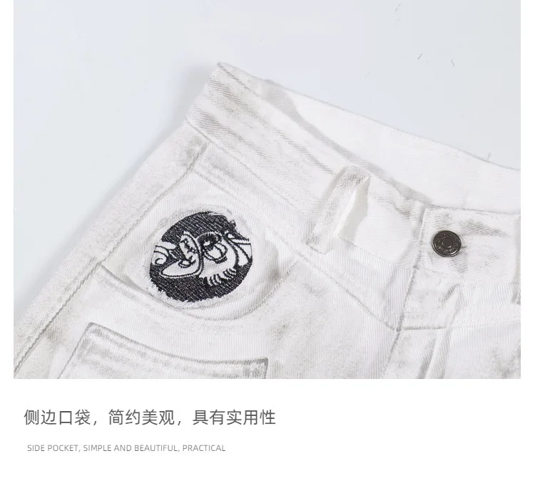 Herenmode losse pasvorm Y2K jeansbroek Hoge streetwear hiphop cargo-denimbroek met meerdere zakken Baggy beenjeans voor mannen