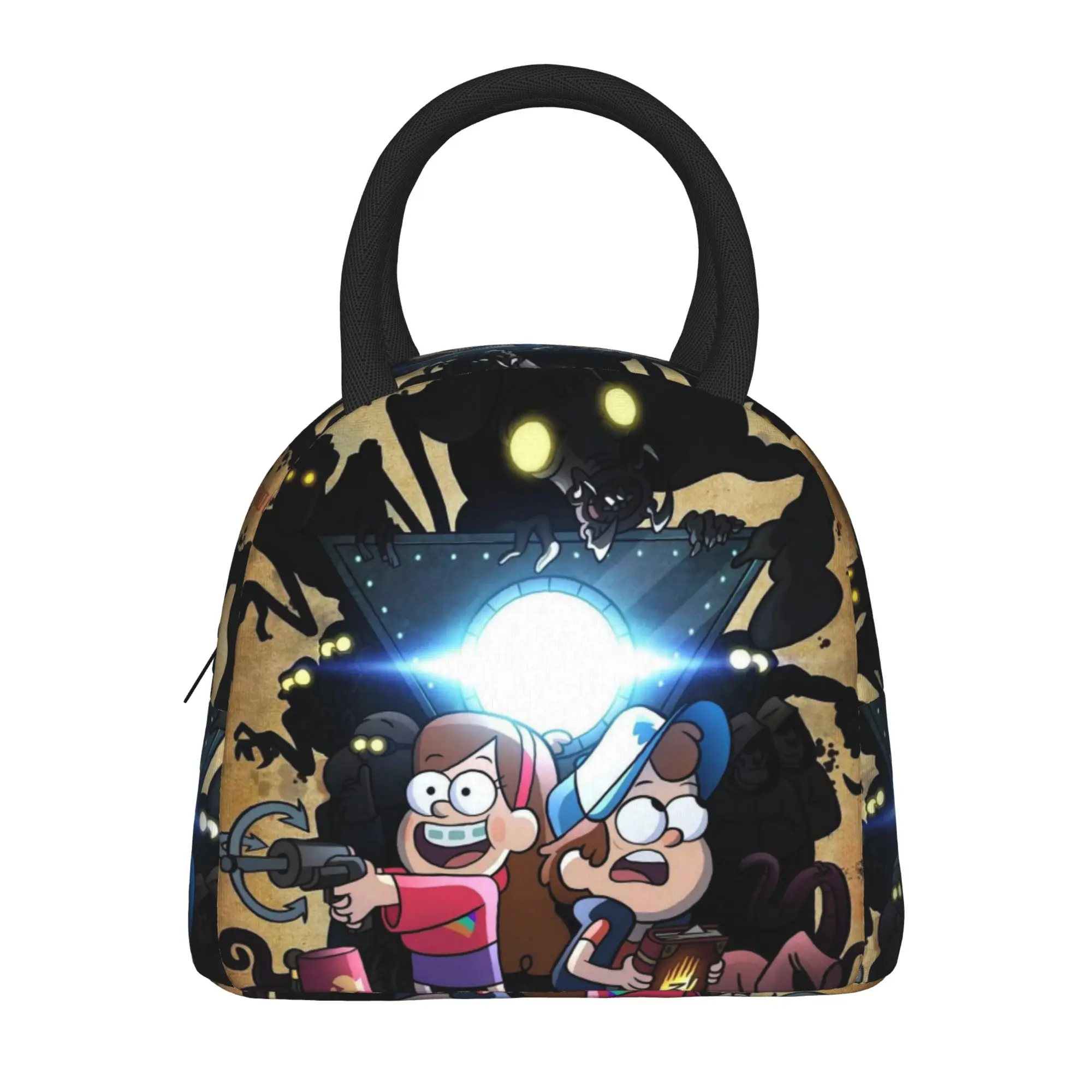 G-Gravity Falls Insulated Lunch Bags for Men Women  Food Container Portable Thermal Cooler Lunch Boxes For Work