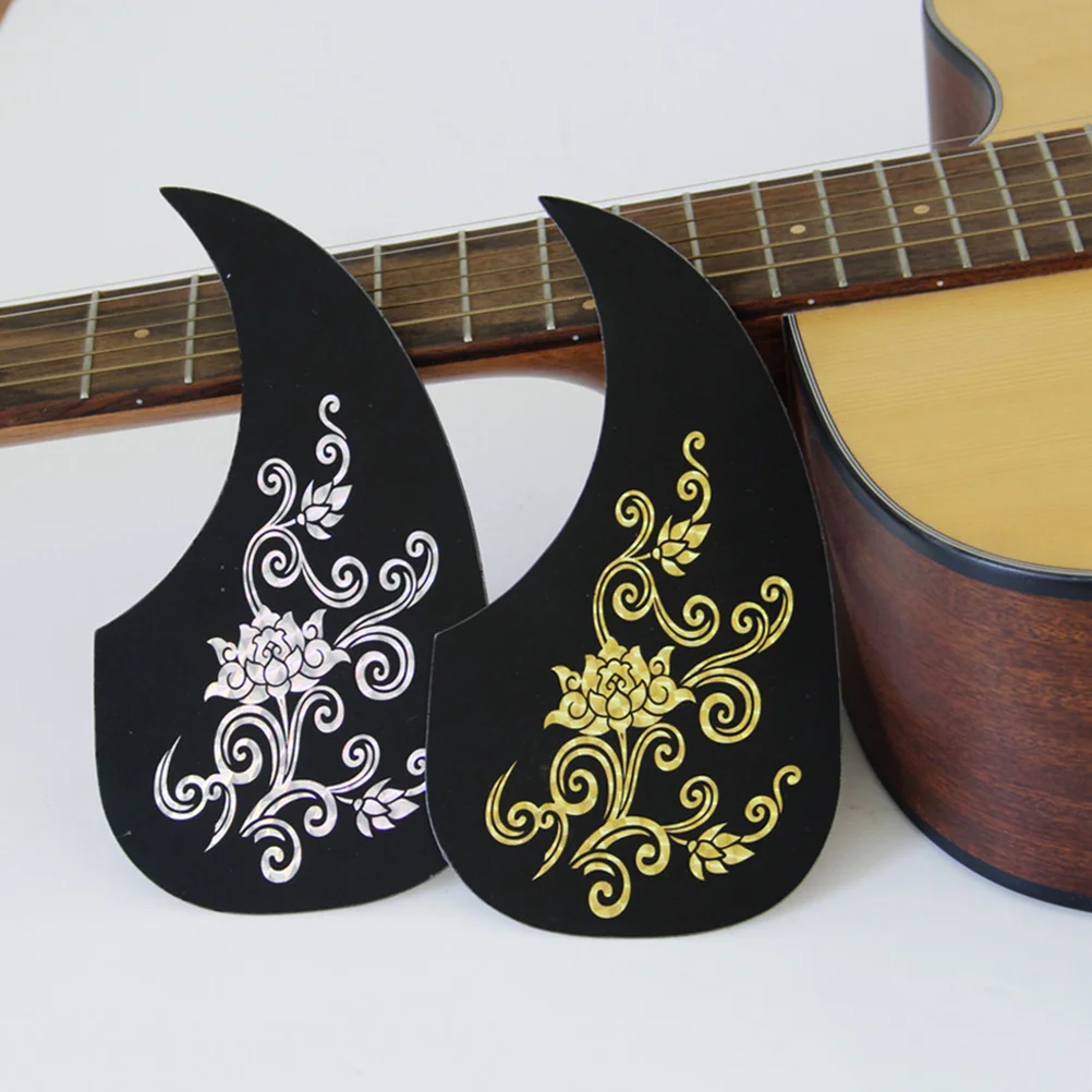 2 Pcs Comma Shape Pick Guard for 40/41 Inch Acoustic Guitar PVC Stickers Pickguard Child