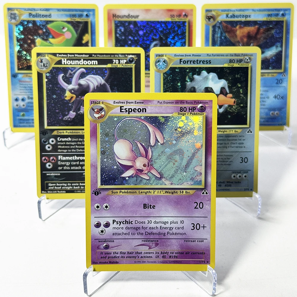 

PKM 1st Neo Discovery N2 PTCG Foil Proxy Game Cards Espeon Wobbuffet Umbreon Tyranitar Houndoom Forretress Ursaring Yanma Scizor