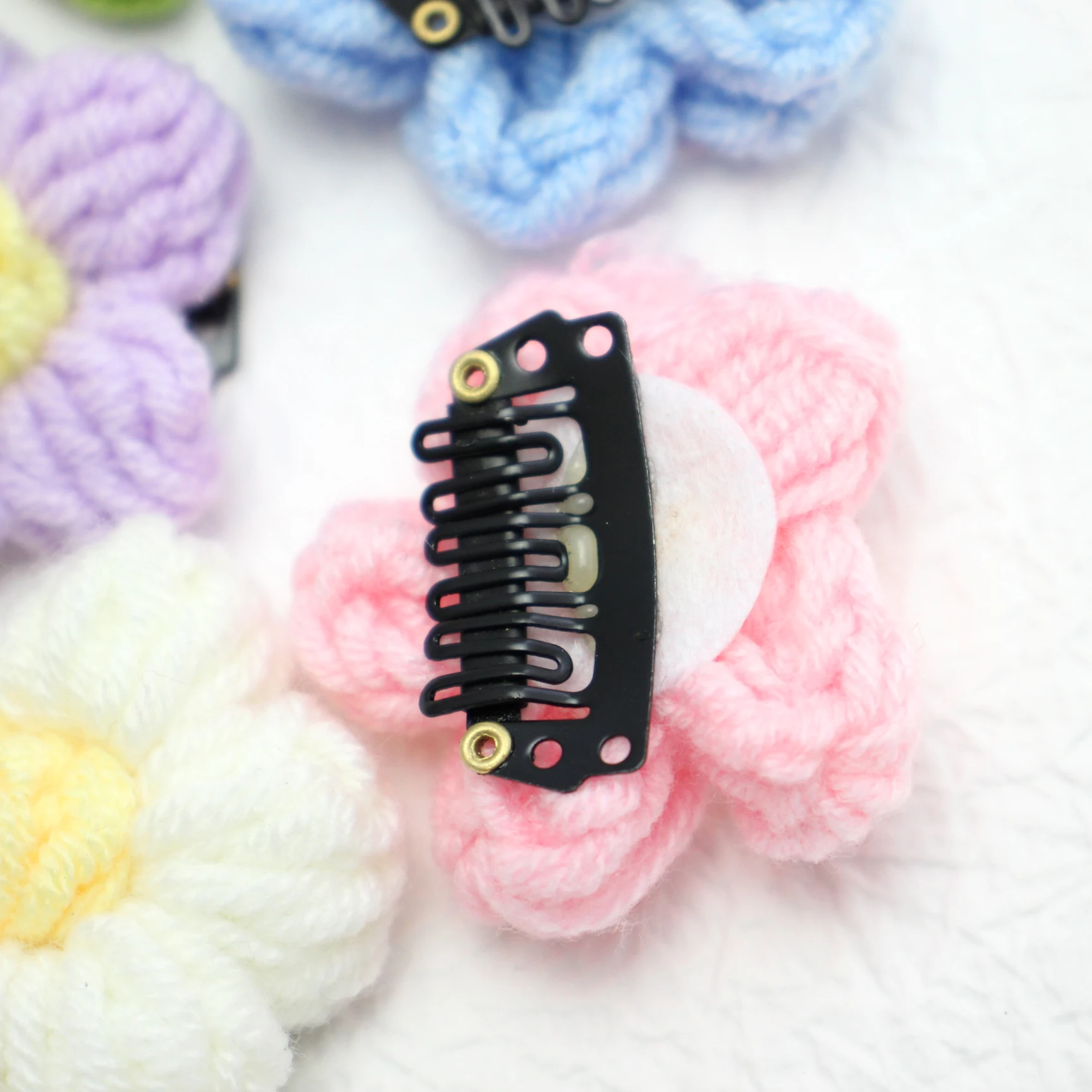 10pcs Newborn Little Knitted Flower Small Hairpin Baby Girls Fine Wispy Hair Mini Latch Wisp Clip Kids Hair Flower BB Barrettes