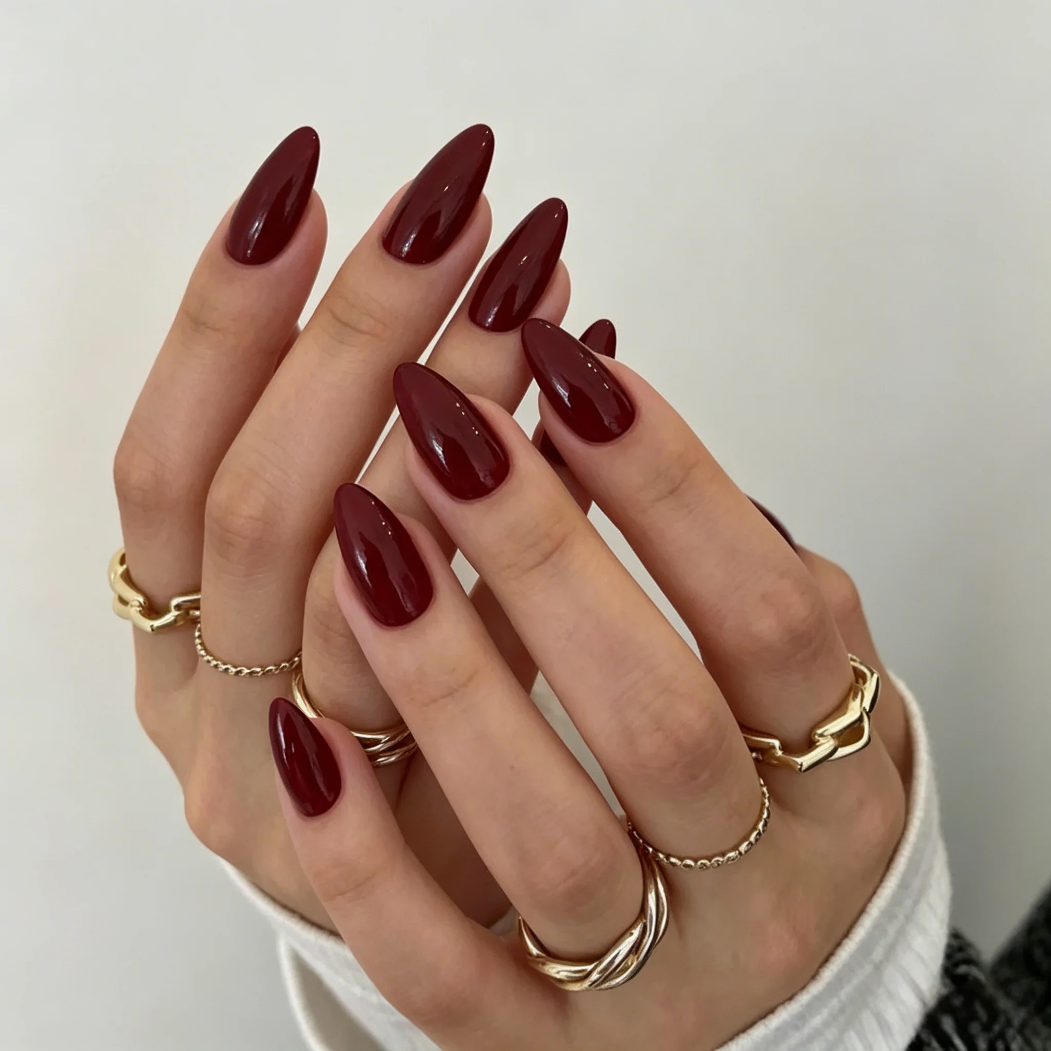 24Pcs/Set Simple Wine Red Fake - Nail Art Red recension och pris