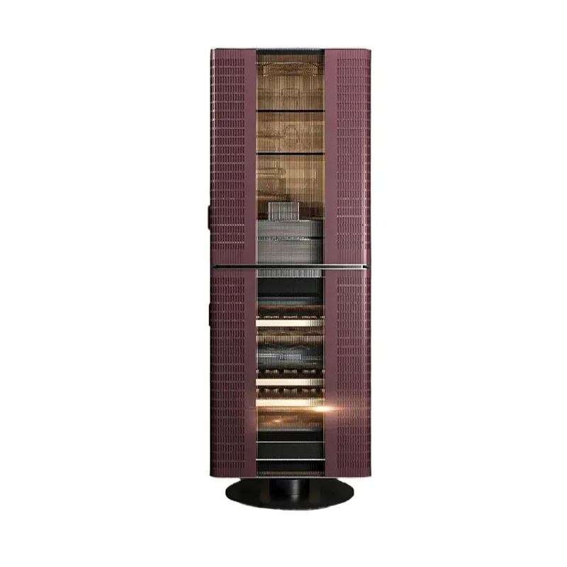 Italian high-end rotating wine cabinet, living room against the wall, family villa creative constant temperature wine