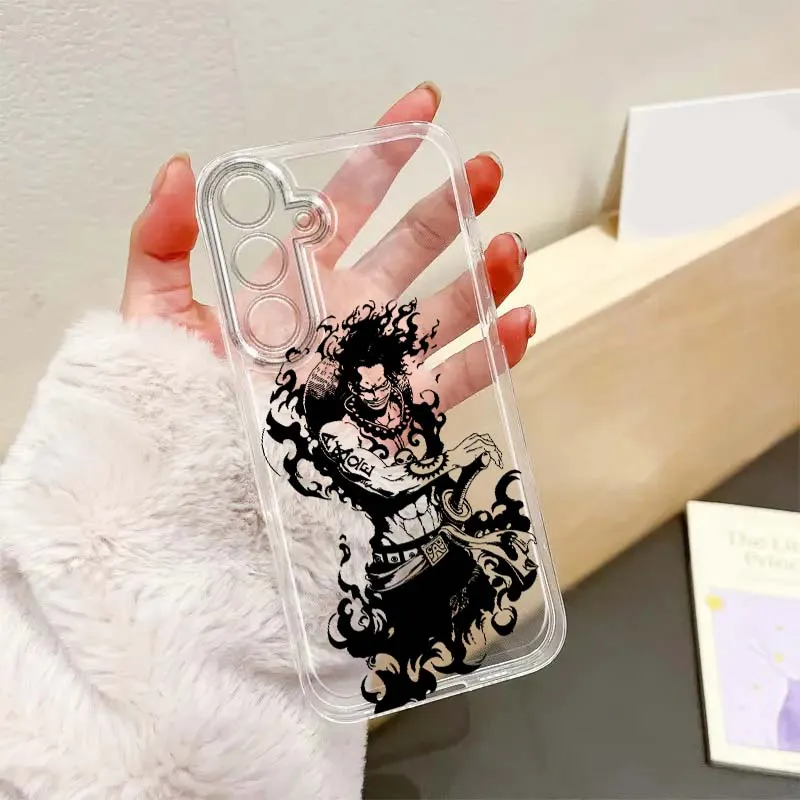 One Piece Ace Popular For Samsung Galaxy S26 S25 S24 S23 S22 S21 S20 S10 Lite FE Edge TPU 5G Transparent Phone Case