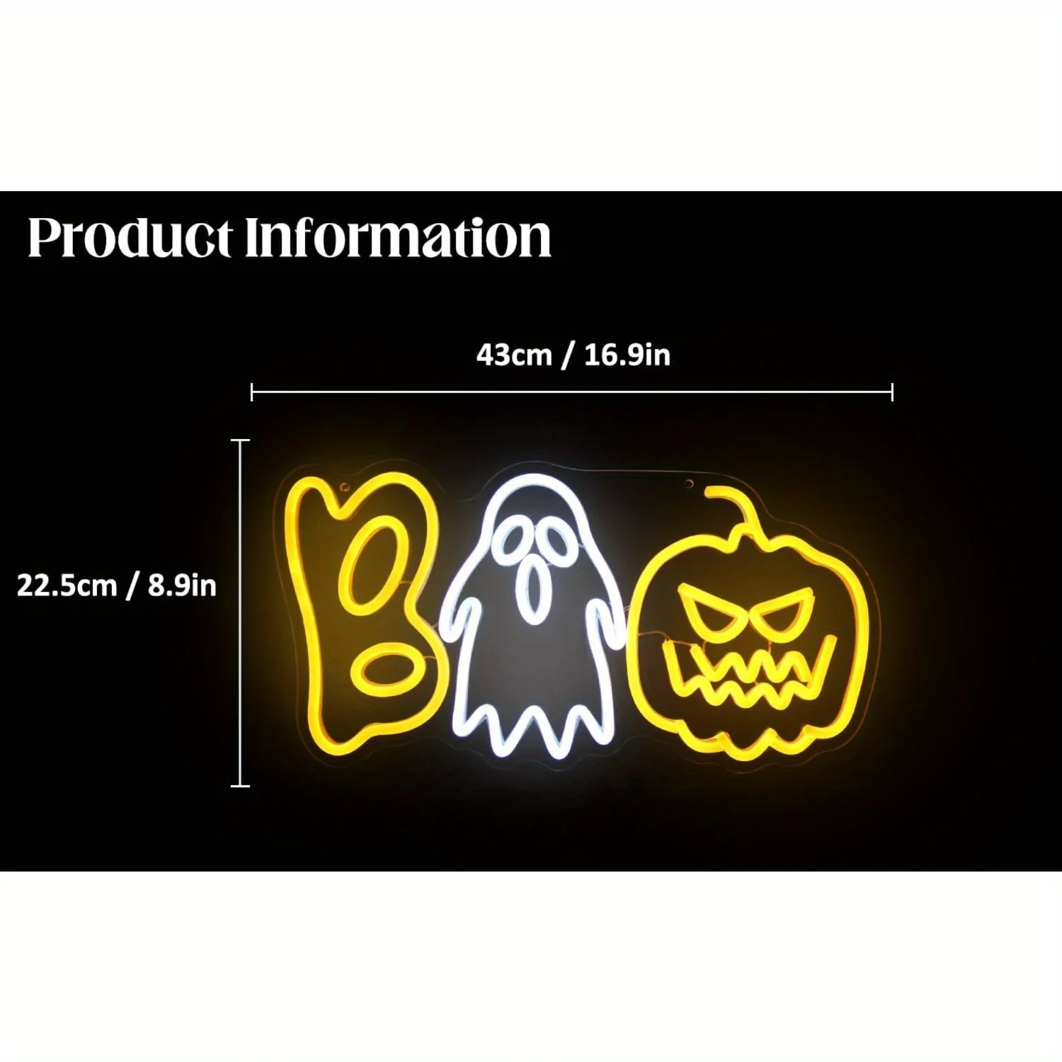 Ghost pumpkin Neon Signs LED Neon Light USB Power supply for Halloween Decoration Home Bedroom Room Decor Halloween Party