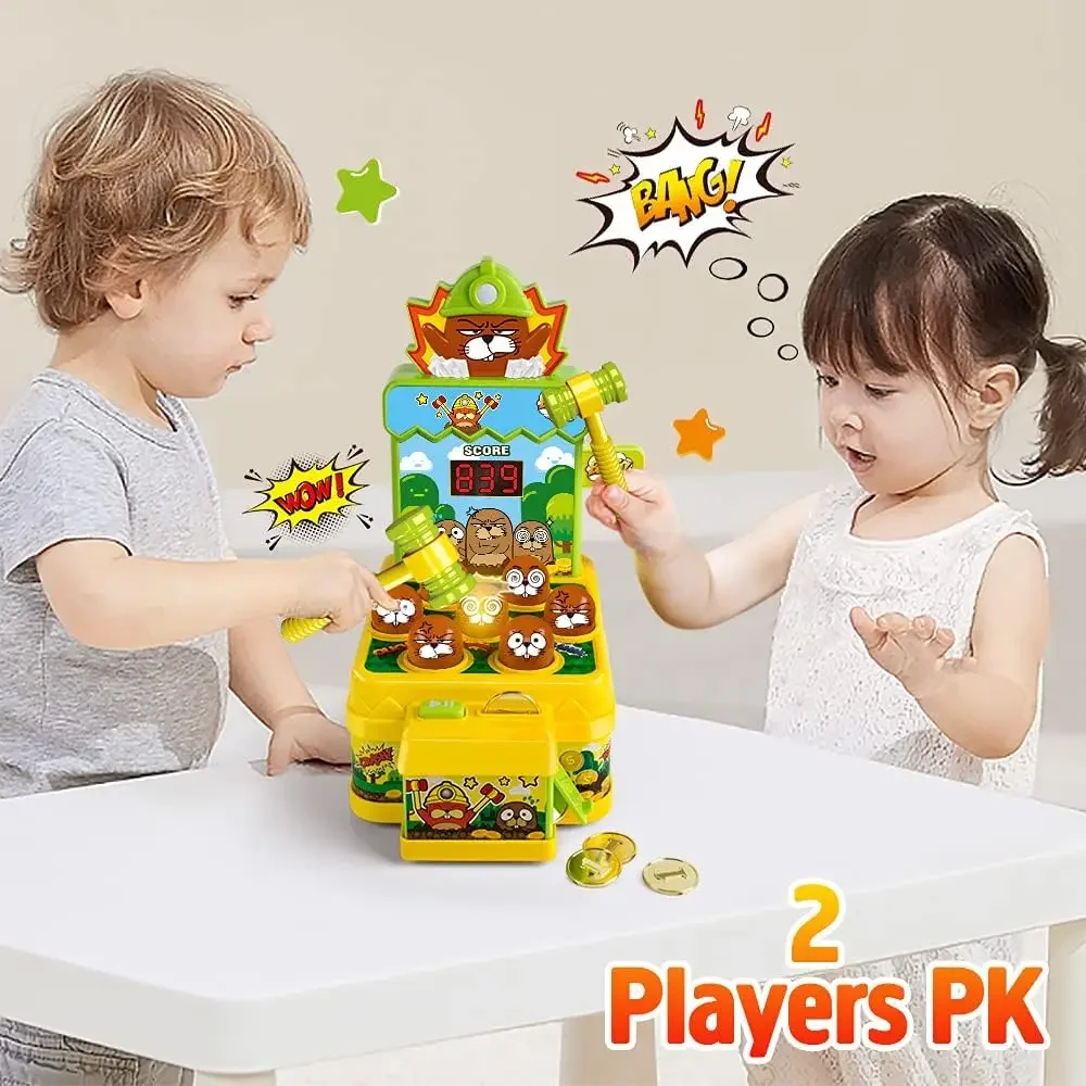 Brinquedo gigante Whack-A-Mole Batalha de 2 jogadores - Brinquedo interativo educacional divertido para pais e filhos para crianças, baterias não incluídas