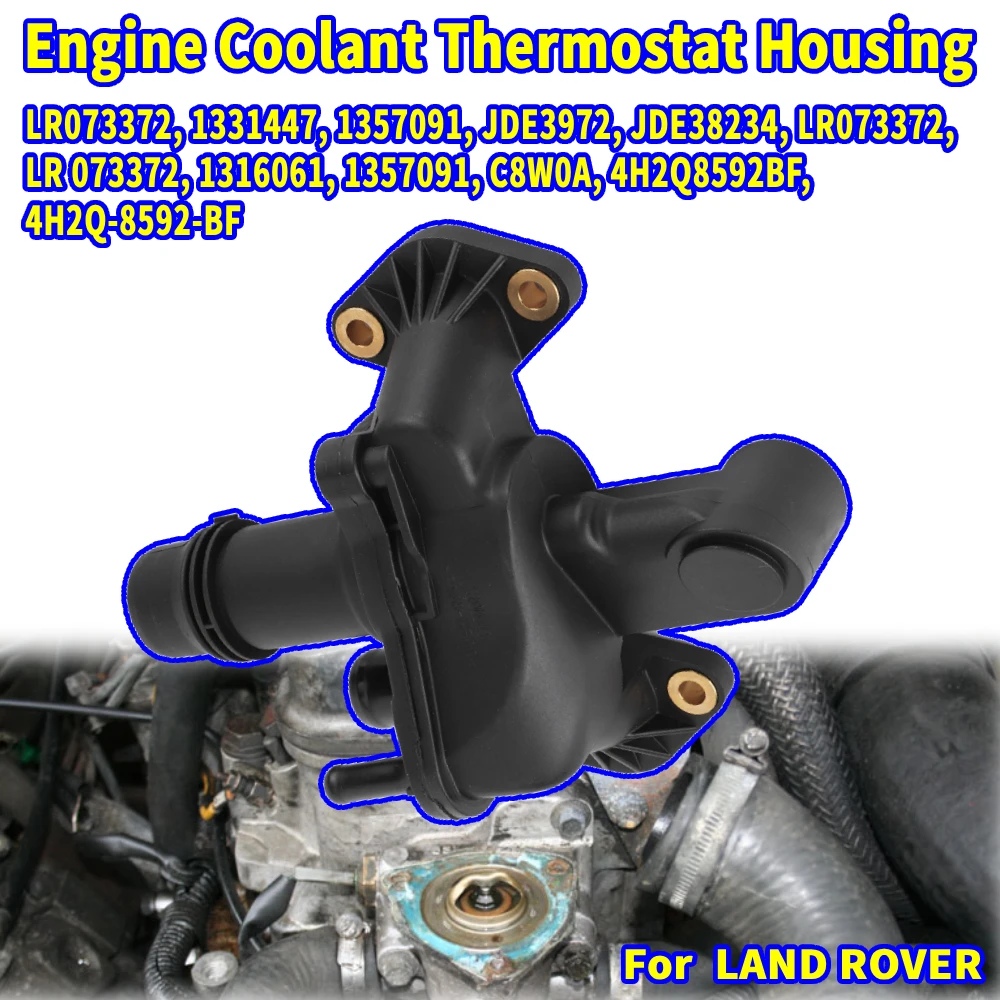 

4H2Q8592BF LR073372 Engine Coolant Thermostat Housing Kit for Land Range Rover Sport Discovery LR3 4 2.7 3.0 Water Outlet Pipe