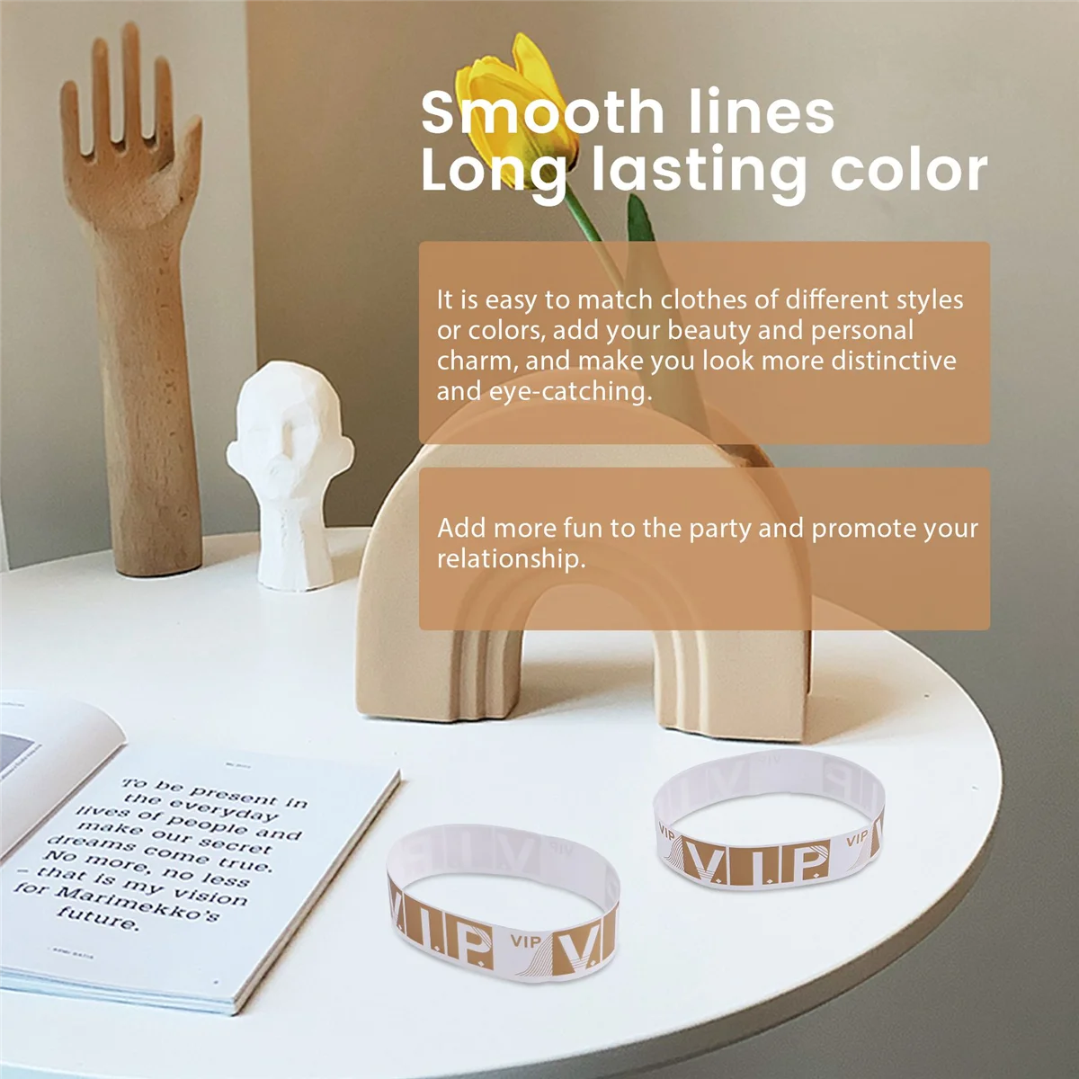 【قطرة السعر!】500 قطعة من أساور المعصم VIP خفيفة الوزن للمناسبات، أساور معصم مخصصة للحفلات، شارة ملونة مقاومة للماء