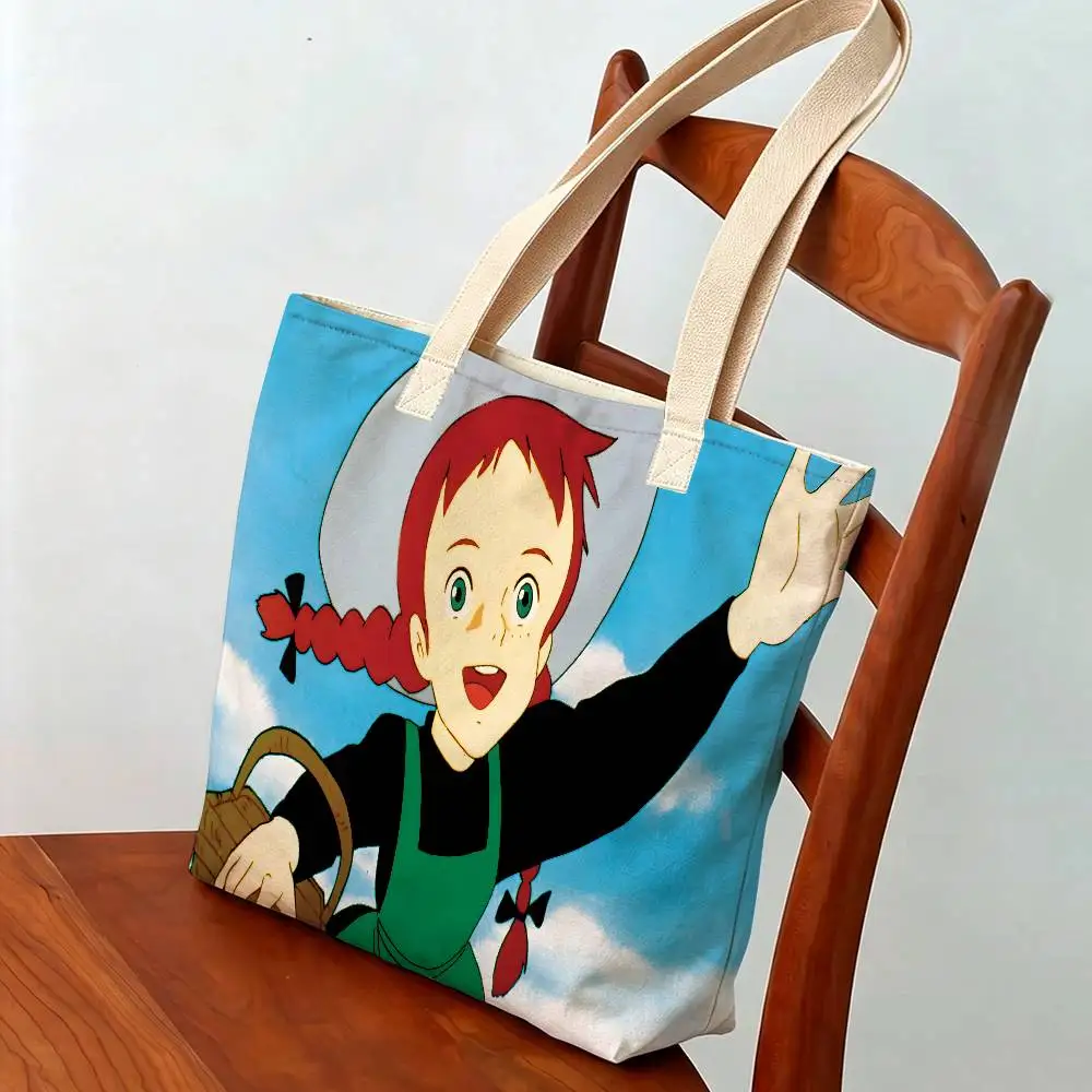 Anne von Green Gables Tragetasche, Studentenhandtasche, Damen-Einkaufstasche, Einkaufs- und Aufbewahrungstasche, Geschenkhandtasche für Mädchen – Detail 8