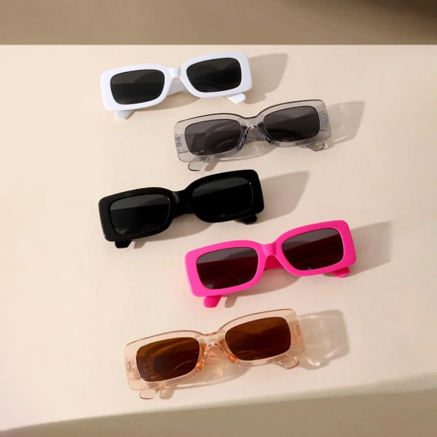5PCS Vintage Square fashion Women Sunglasses Classic Daily Holiday Beach Travel Decorative Glasses for Men