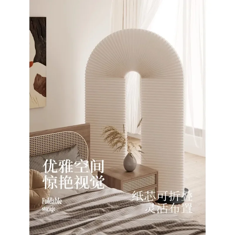 Office partition wrought iron screen partition fence living room foyer entrance decoration simple mobile kraft paper barrier