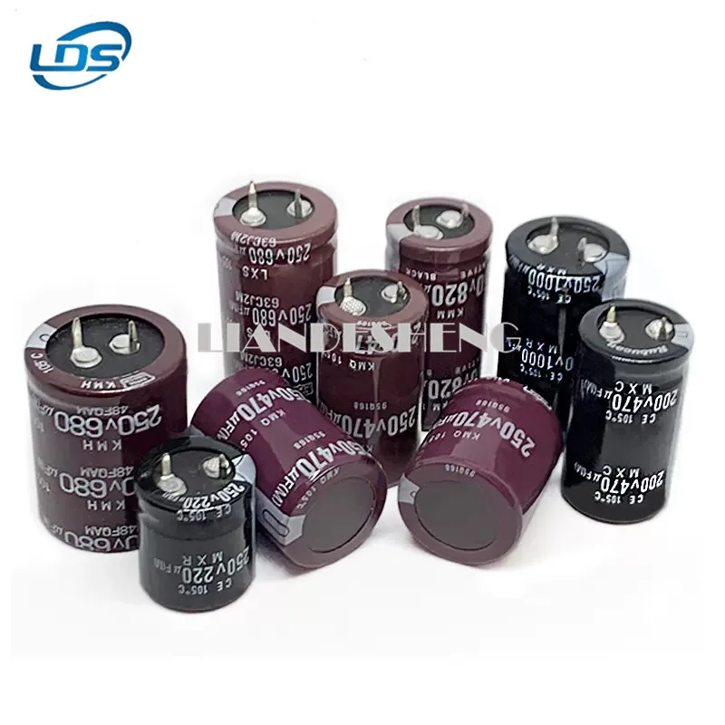 1pcs Aluminum electrolytic capacitor 250V 820UF Capacitor 200V 820UF Black gold rigid size 22X40/50 25X30/35/40/45/50 35X30