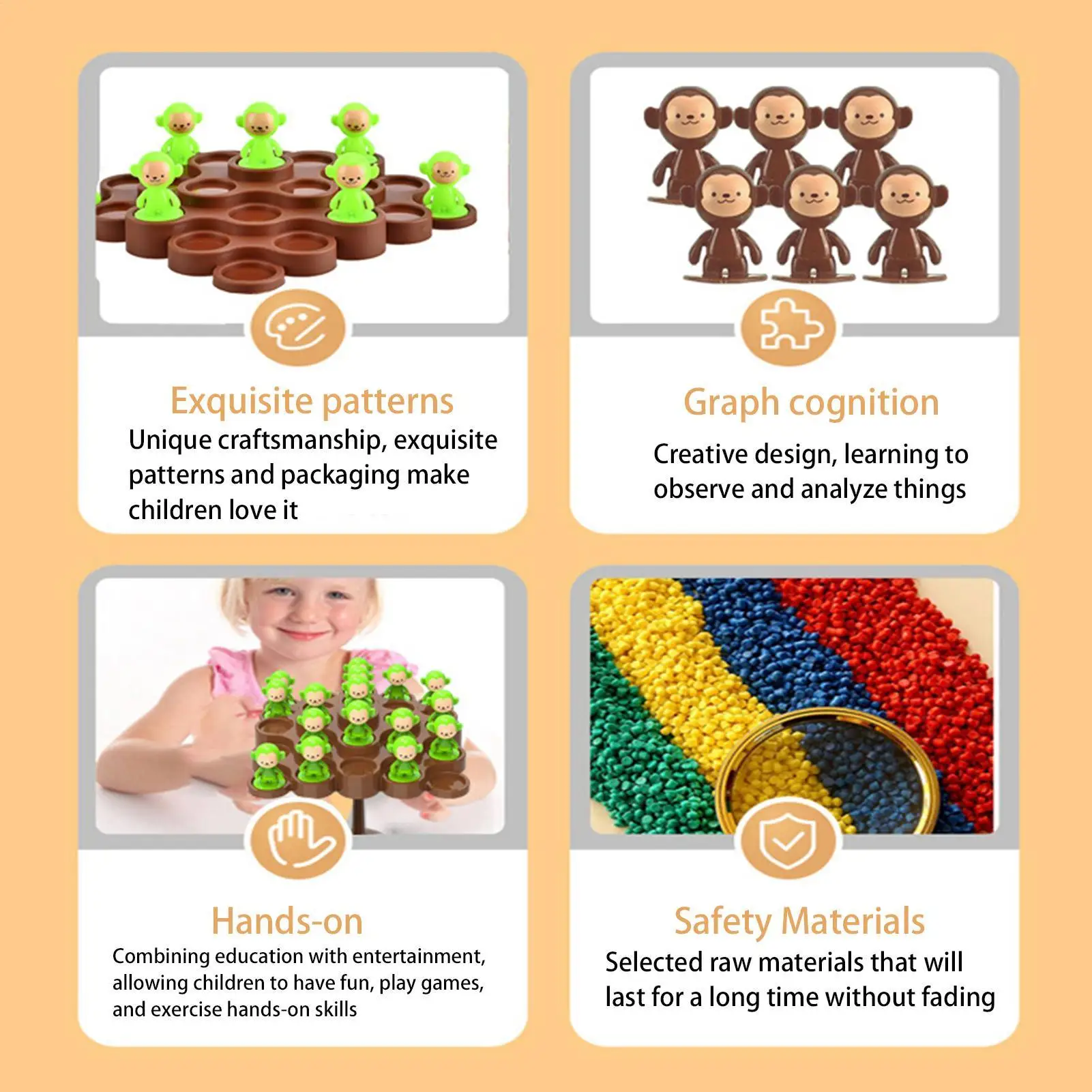 Monkey Balance Game Board Monkey Balance Training Children's Toys Folding Music Series Parent Child Interactive Board Game