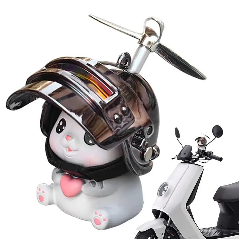 

Bike Cat Motorcycle Decoration Handlebar Kids Ornaments Cartoon Doll With Helmet Airscrew Handlebar