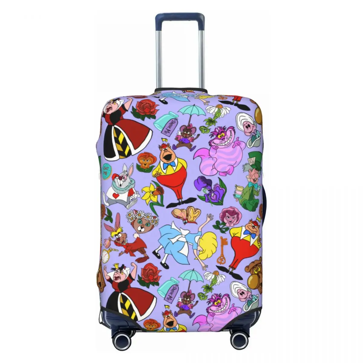 

Wonderland World Cheshire Cat Suitcase Cover Dust Proof Travel Luggage Covers for 18-32 inch