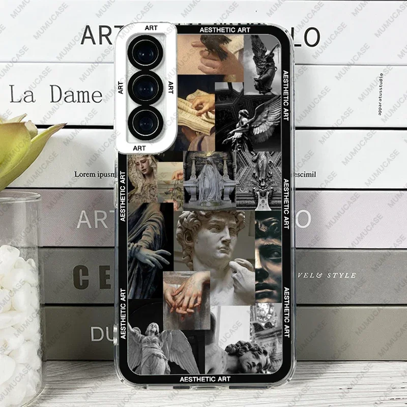 Case For Samsung Galaxy S24 S20 S21 S22 S23 A22 A54 Plus FE Ultra Soft Cover Ancient Greek Aesthetic Art