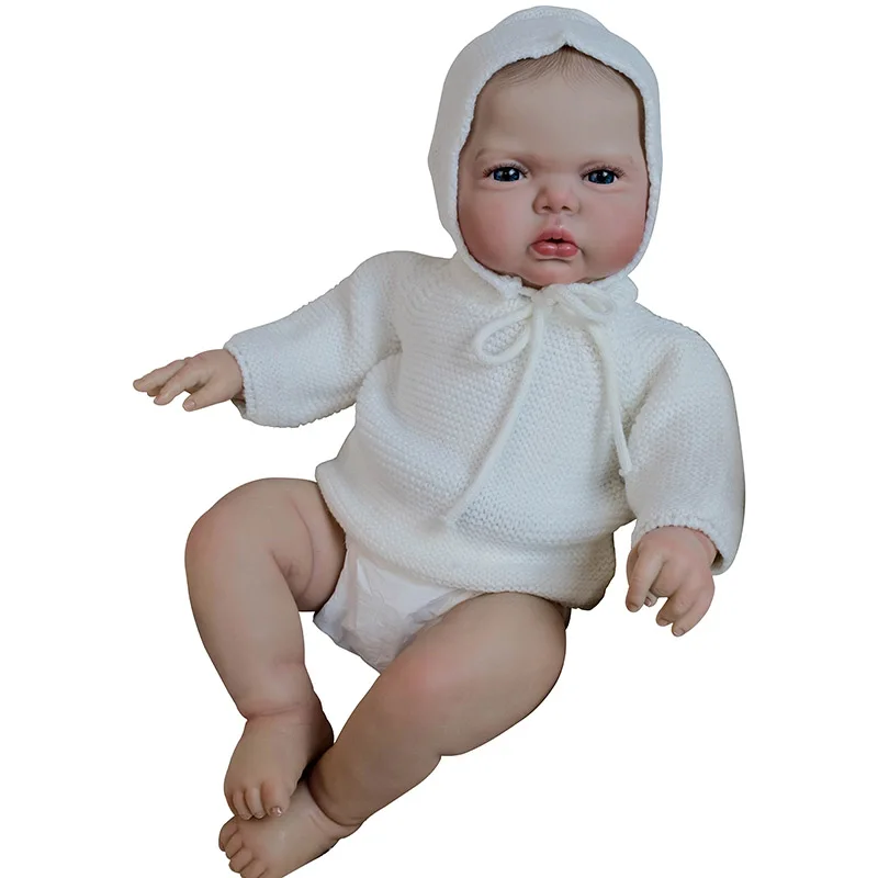19インチ（48cm）コットンボディのベビードール、ピクルスアウェイク、リアルなリボーンドール、ペイントヘア