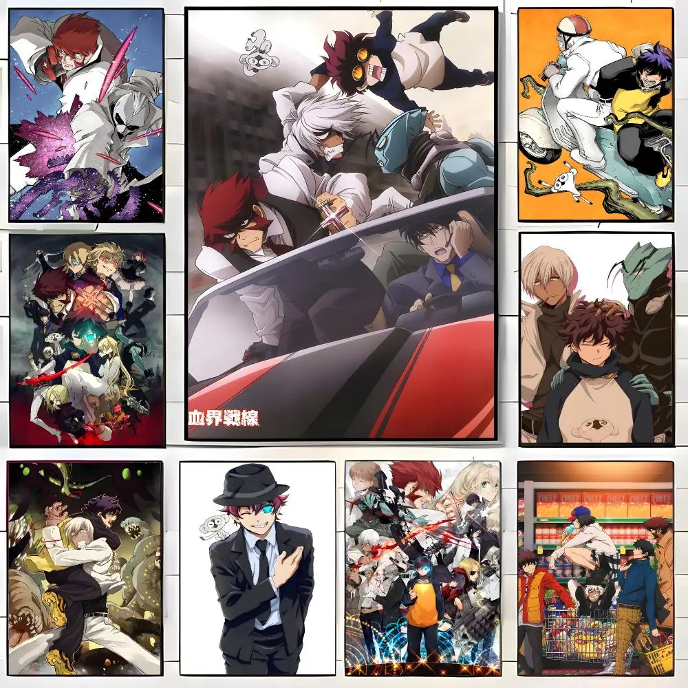 Póster de Anime Seinen K-Kekkai Sensen, Adhesivo Decorativo de Papel Resist