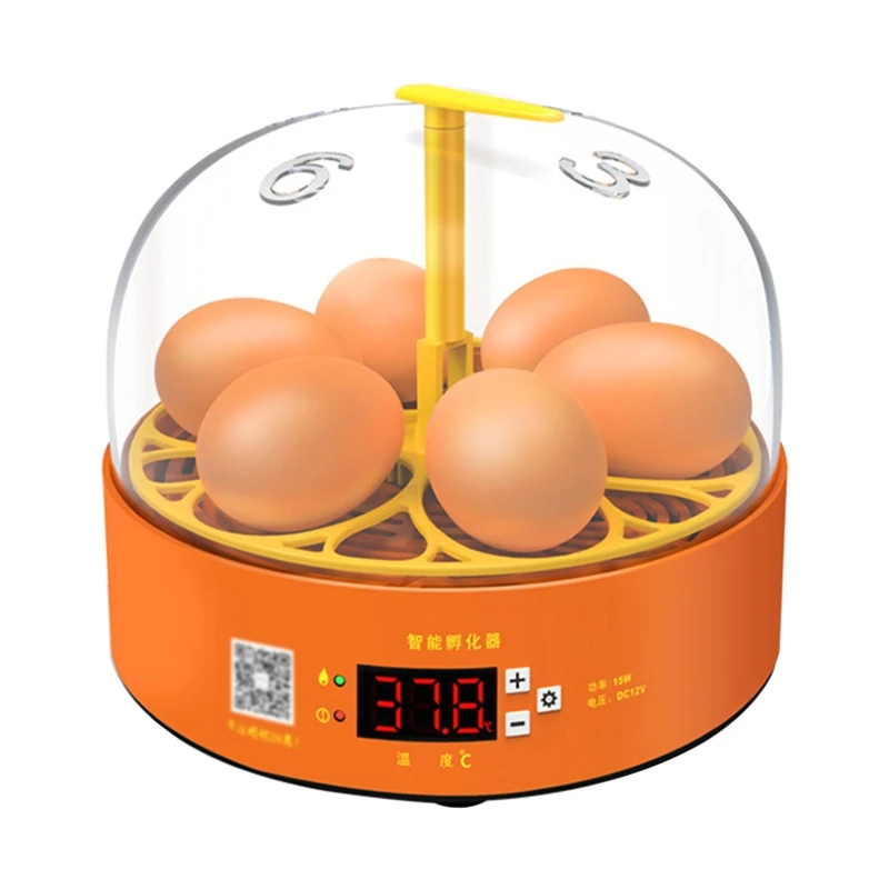 6 Eggs Chicken Bird Incubator Eggs Hatching Machine for Hatching Chicken Duck Quail Automatic Intelligent Farm Supplies