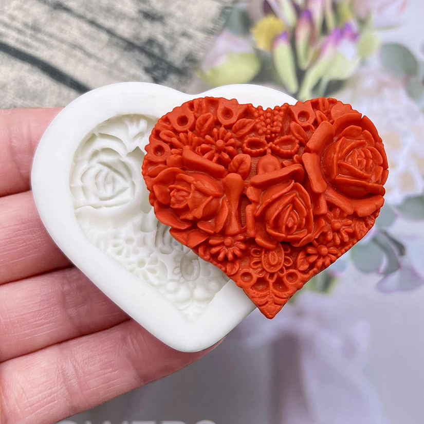 Rose Heart Silicone Mold Sugarcraft Chocolate Cupcake Baking Mold Fondant Cake Decorating Tools