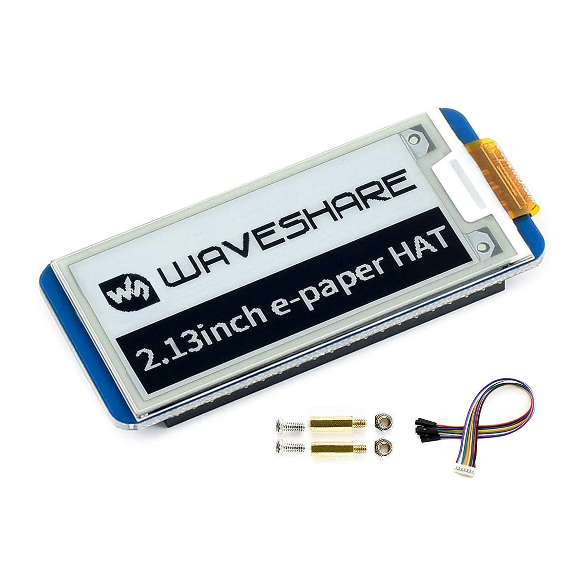 قبعة عرض بالحبر الإلكتروني مقاس 2.13 بوصة من Waveshare، أسود، أبيض بلونين 250X122 بكسل شاشة LCD للورق الإلكتروني لـ Raspberry Pi 4B/3B+/3B/2B/Zero