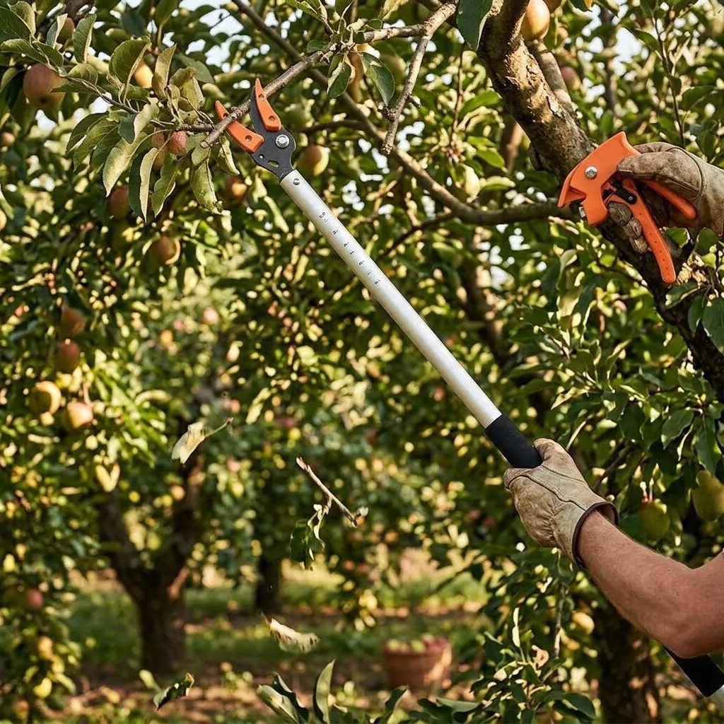 

1/2 Inch Long Reach Pruning Shears Cut and Hold - Telescopic Fruit Picker Branch Cutter Bypass Pruner for Garden Tree Trimming