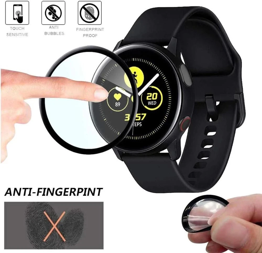 9D Curved Soft Protective Film for Samsung Galaxy Watch 4 5 Pro 45mm Full Screen Protector for Galaxy Watch Active 4 2 40mm 44mm