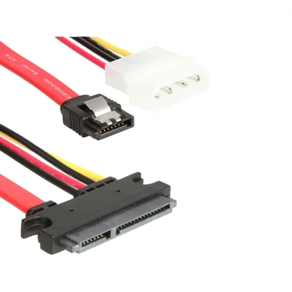 SATA 22Pin Serial ATA Female Data Power Combo to SATA 7Pin Female with Molex IDE 4Pin Power Cable For 2.5