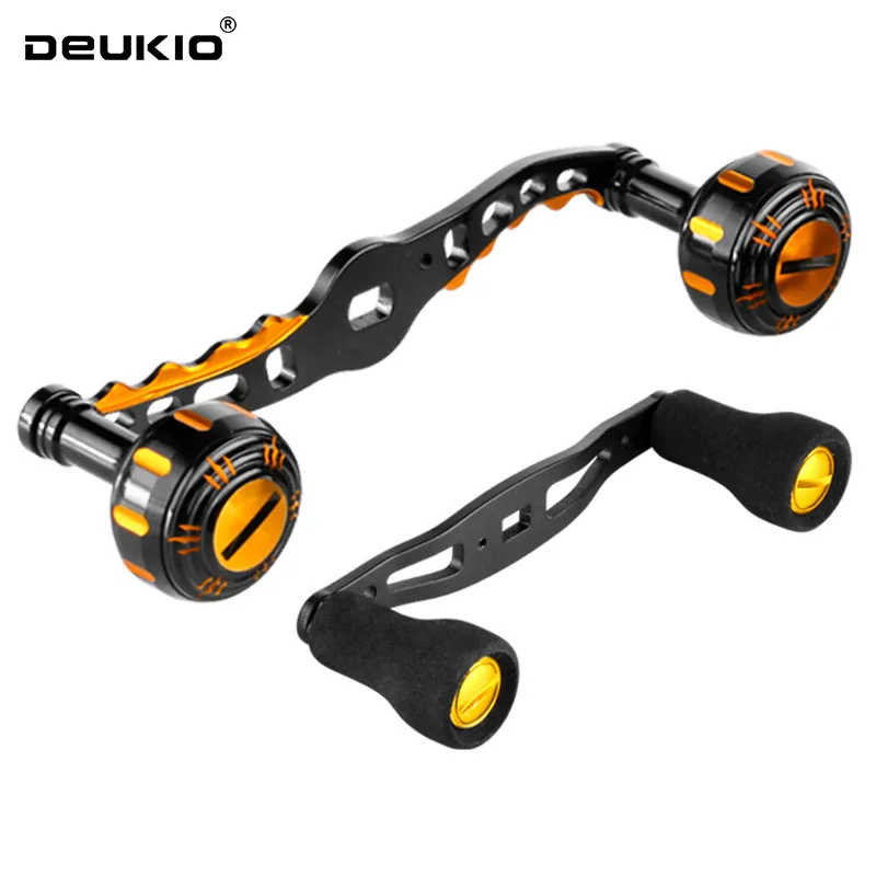 DEUKIO Carbon Fiber Baitcasting Fishing Reel Handle Modification Metal EVA Knobs Rocker Light Weight DIY Replacement