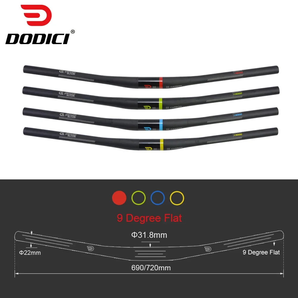 DODICI 9 Degree Carbon Handlebar MTB Handlebar  31.8*690/720/740/760mm bicycle handlebars Mountain Bike Accessorie