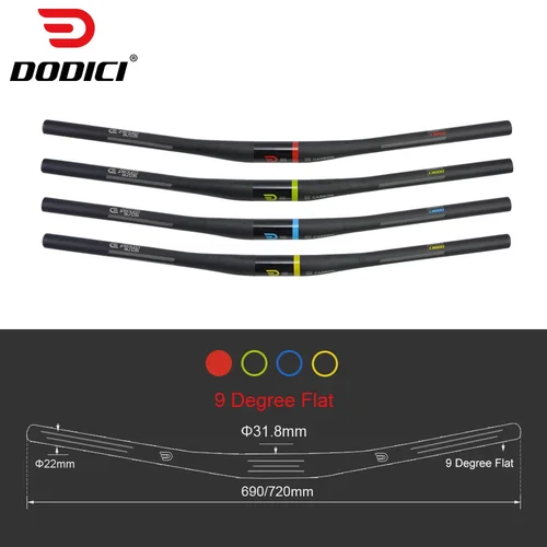 Dodigi-Manillar de carbono de 9 grados para bicicleta de montaña, accesorio para bicicleta de montaña, 31,8x690/720/740/760mm