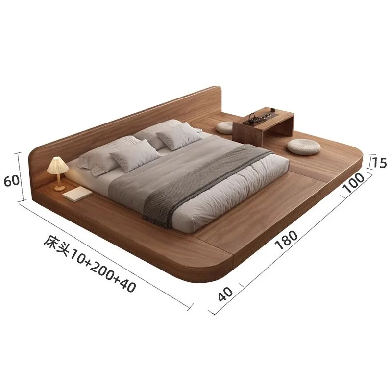 سرير ياباني فاخر يتوهم الحد الأدنى صالة سرير فرنسي متعدد الوظائف Queen Cama De Lujo Para Dormitorio أثاث غرفة النوم #5