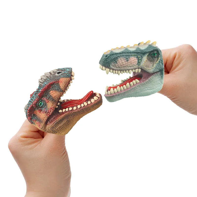 

Creative Dinosaur Hand Puppet Finger Cover Toy Fun TPR Tyrannosaurus Rex Triceratops Kids Simulation Animal Role-playing Toys