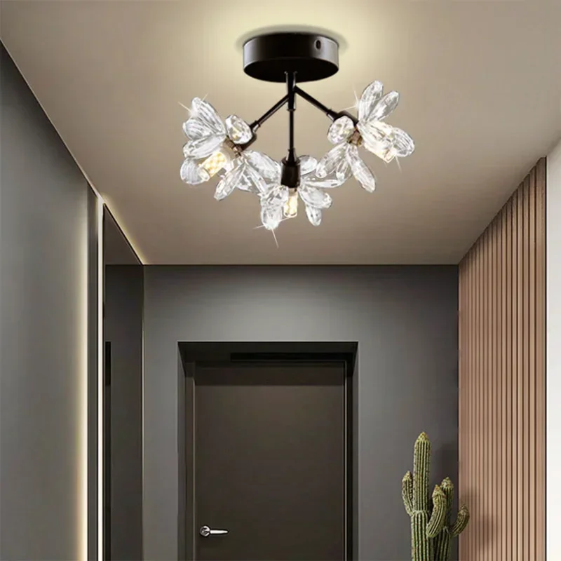 Home Ceiling Modern Lamp Indoor Chandelier Crystal Lighting for Living Dining Room Restaurant Corridor Decorative Pendant Light