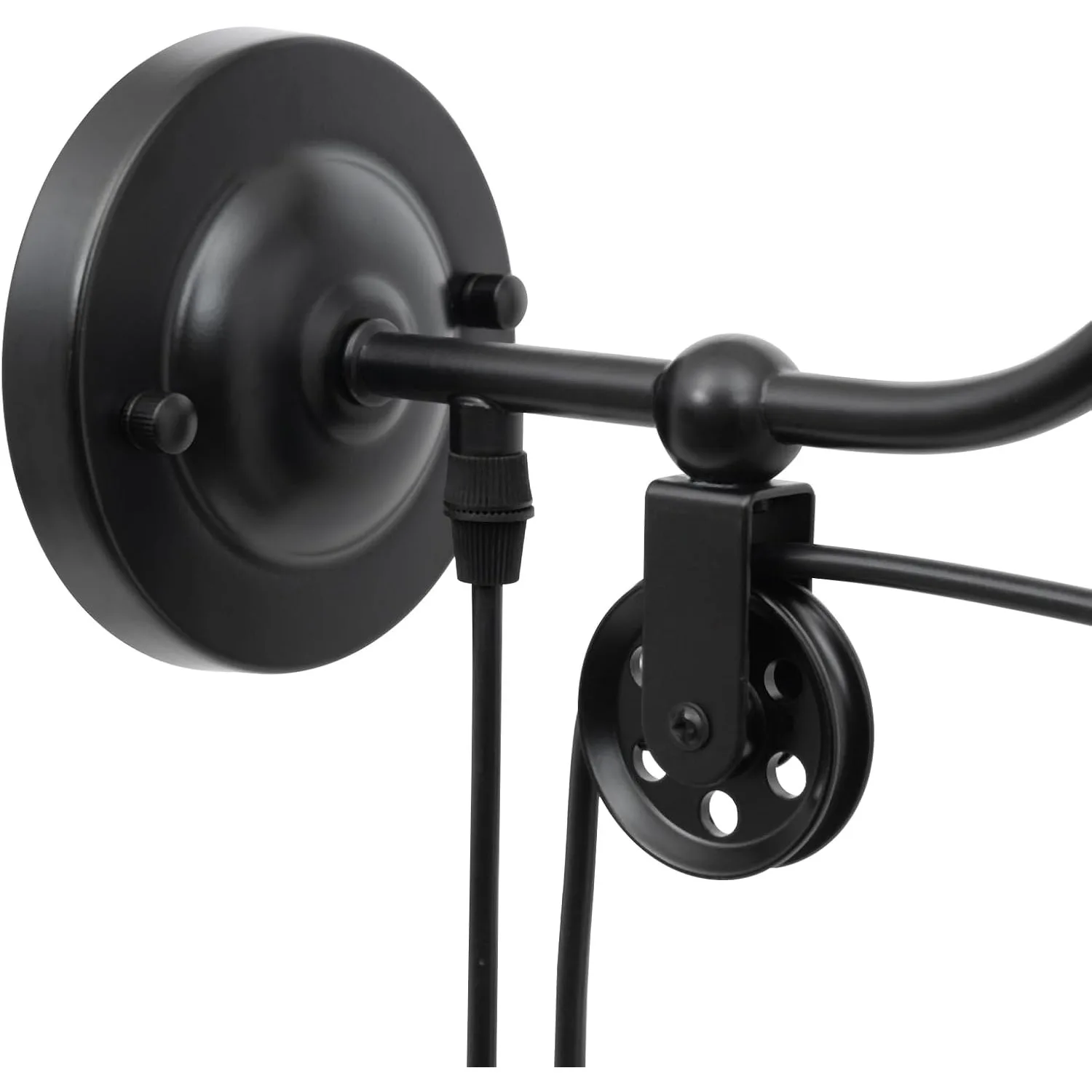 مصباح جداري معقوفة، سلسلة/حبل قابل للتعديل، مصباح جداري صناعي عتيق، بكرة معقوفة، تركيبات جدارية معدنية لـ D #4