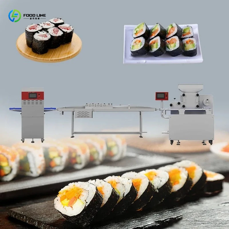 Industrial Automatic Sushi Production Line High Efficiency Food Processing Equipment FL Customized