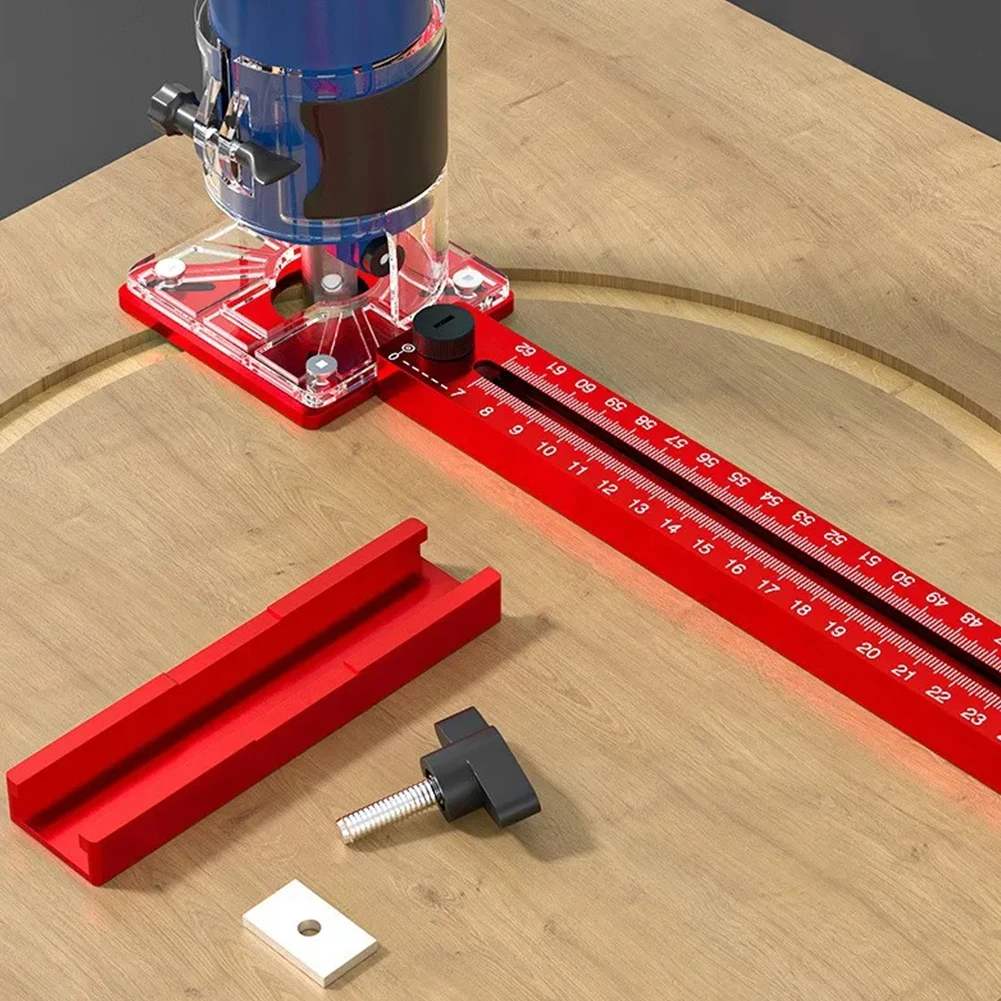 Plantilla de corte circular para enrutador 4 en 1, herramienta de plantilla para enrutador de aleación de aluminio, plantilla de Hardware de gabinete ajustable, multifuncional para carpintería