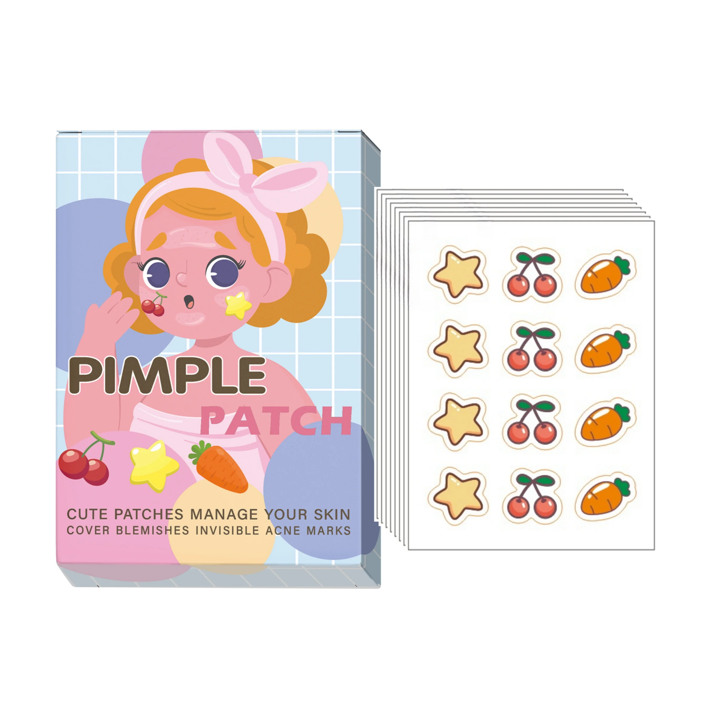 120 قطعة من ملصق حب الشباب الكرز، مقاوم للماء وجيد التهوية، للاستخدام اليومي للوجه، بشرة الوجه