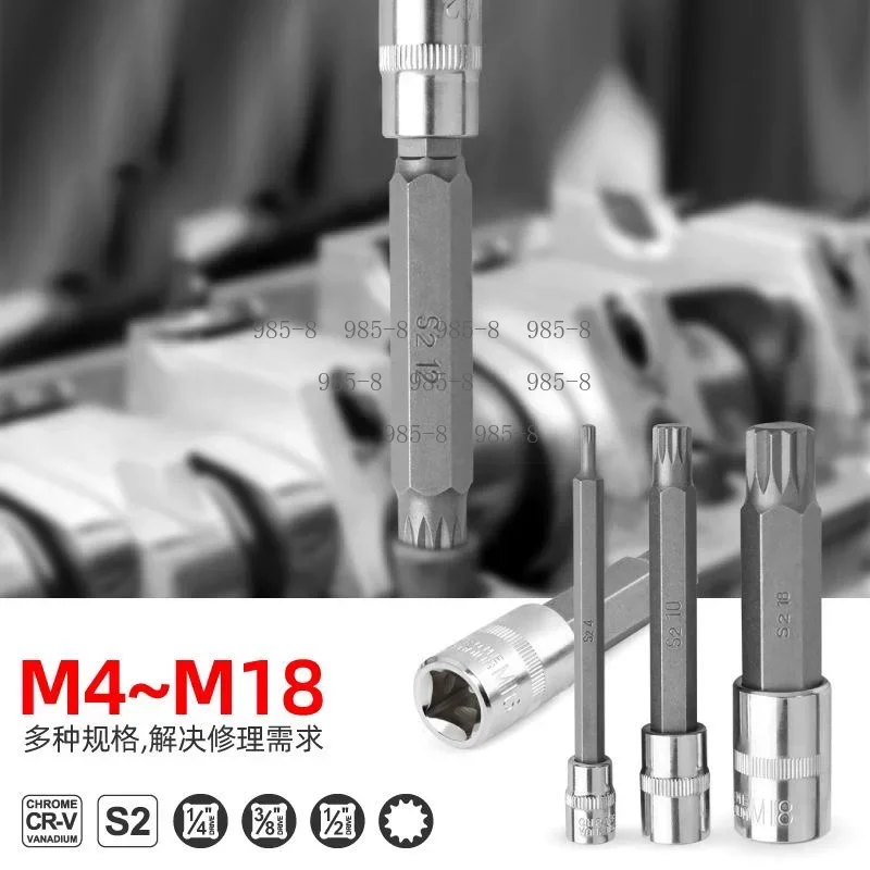 CRV Triple Square XZN Spline Bit Socket Driver Set M4-M16 10PCS With Storage Box Tamper Proof