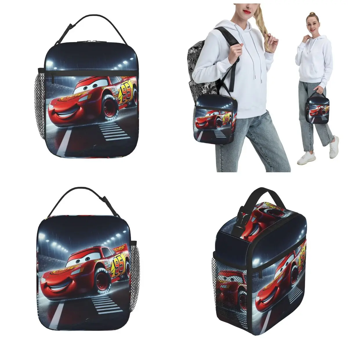 Sally I'm Lightning Cars Mcqueen Movie Merch Insulated Lunch Bag For Travel Food Container Leakproof Thermal Cooler Bento Box