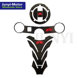 Pegatina de tapa de tanque de carbono, almohadilla de tanque, horquilla, Triple árbol, abrazadera superior, calcomanía para SUZUKI GSXR GSX-R 600 750 1000 K3 K4 K5 K6 K7 K8 K9 L17