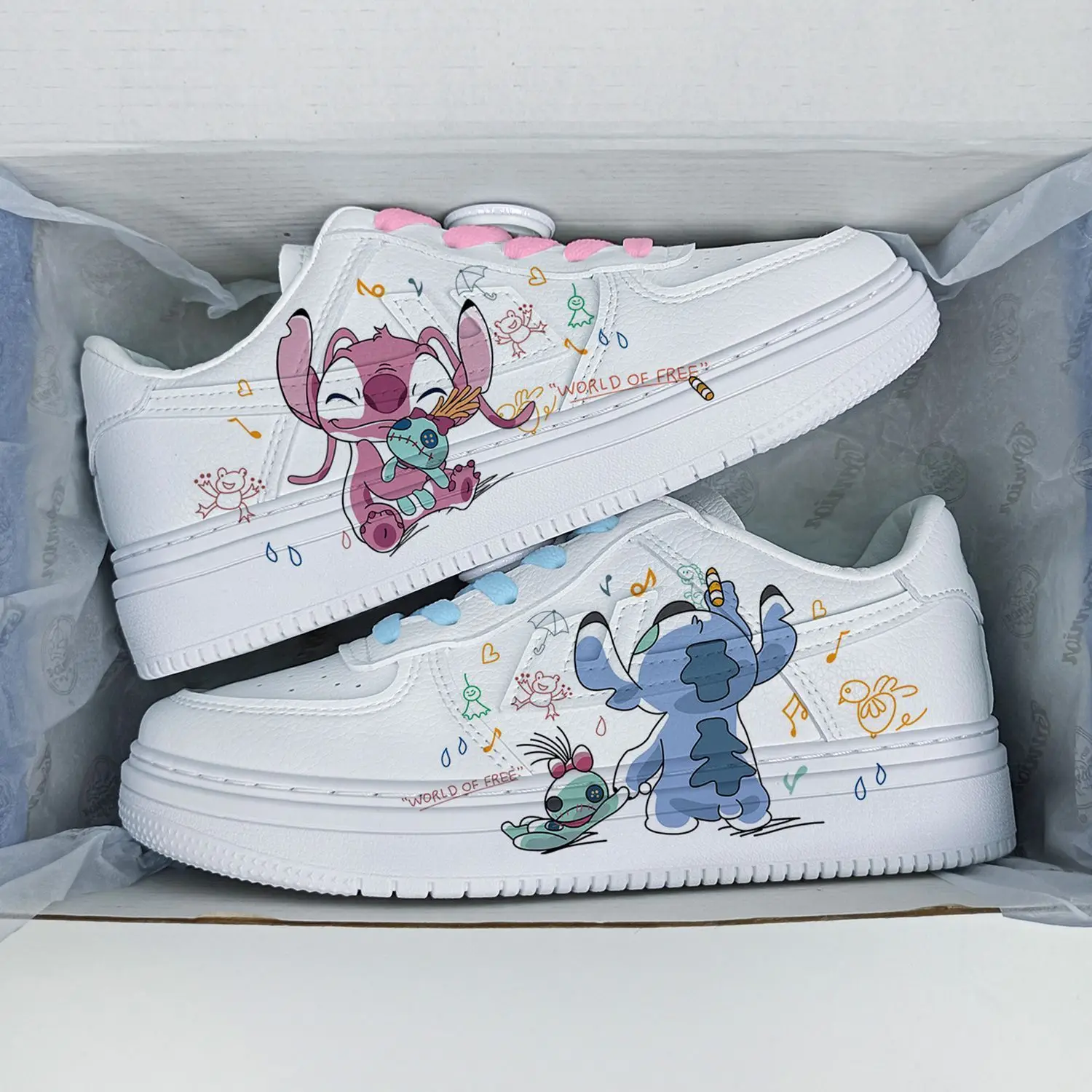 Disney Lilo & Stitch Shoes 2025 Couple Sport Shoes Mickey Print Casual Sneakers Kids Tennis Shoes Anime Stitch Basket Shoes